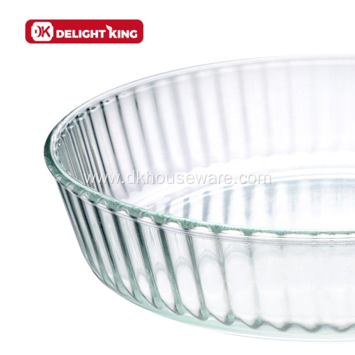 Glass Baking Dish Pie Pan with Fluted Design